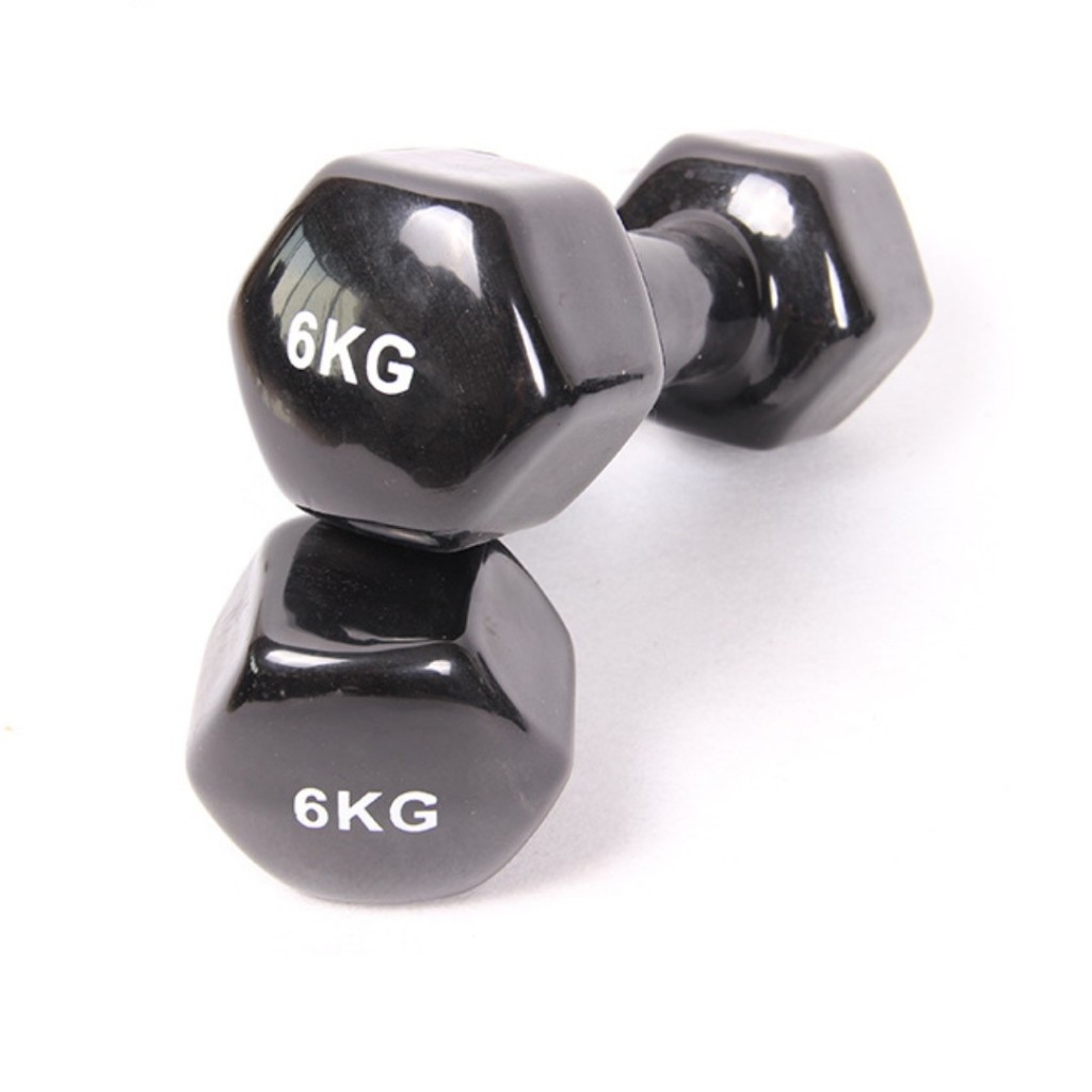 Tạ tay cao su lõi gang đặc, tạ 3kg dùng tập gym, thể dục, thể thao, tạ, đòn tạ, chính hãng 8sport