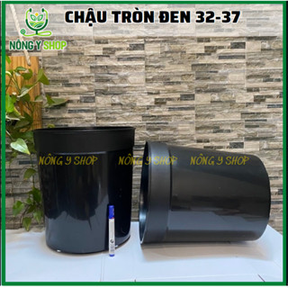 Chậu 32-37, chậu có khớp nối trụ lớn, chậu nhựa cứng, chậu cây kiểng, chậu tròn cao, chậu monstera