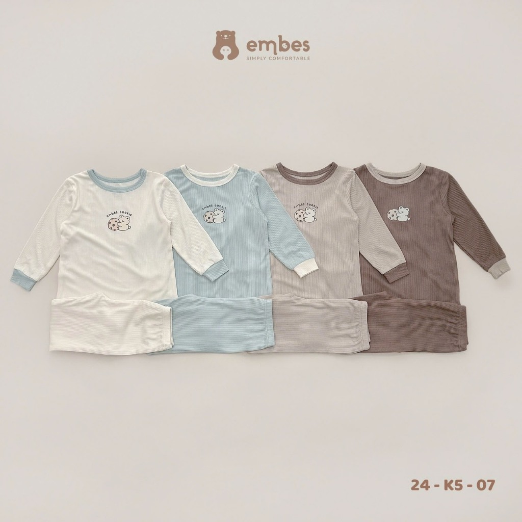 [EMBES] Bộ dài tay chất thun tăm mềm mại, co giãn cho bé 9 tháng đến 4 tuổi