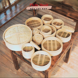 Lồng hấp tre nhiều tầng, xửng tre hấp bánh bao há cảo, trang trí đồ ăn, xửng DIMSUM TOPWARE