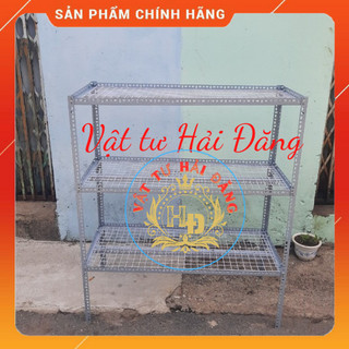 Kệ sắt v lỗ 3 tầng vỉ lưới ô vuông,kệ vỉ lưới