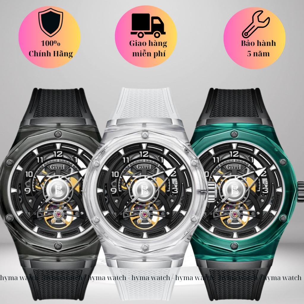 Đồng hồ Nam cao cấp Bonest Gatti BG5806 Máy cơ Bảo hành 5 năm Hyma Watch