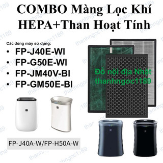 Combo Màng Hepa+ than hoạt tính máy lọc không khí FP-J40i(380x240x32)
