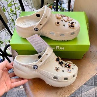 Dép Cross Classic Sandal Crush Clog nữ đế cao 5cm tặng charm xinh