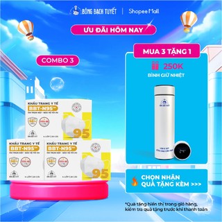 Combo 3 hộp khẩu trang bông bạch tuyết n95 - trắng