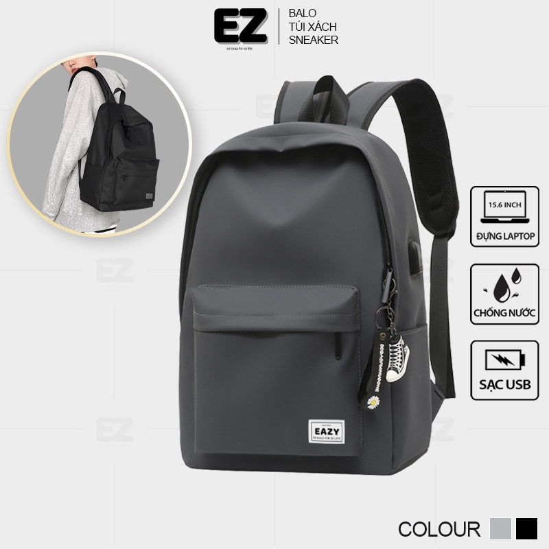 Balo đi học chống nước thời trang đựng laptop 15.6 inch EZ BALO Cặp học sinh nam nữ đẹp BLU02