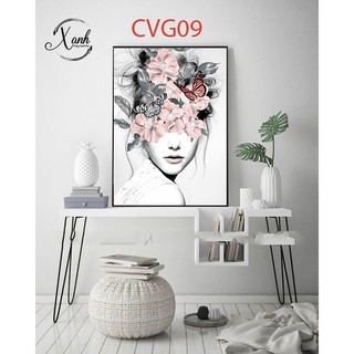 Tổng hợp tranh canvas cô gái hiện đại 02 tặng đinh treo tranh
