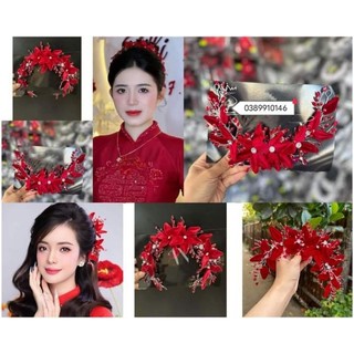 Những mẫu cài đỏ, cài tóc cô dâu