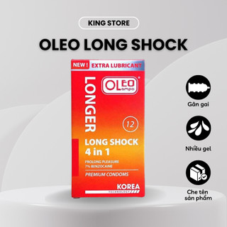 Bao cao su gân gai OLEO LAMPO Long Shock 4 in 1 có gai nhiều gel kéo dài quan hệ