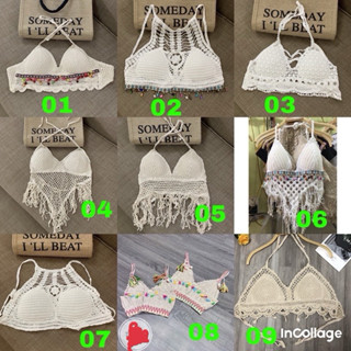 Bikini-Áo bra đi biển len móc nhiều kiểuáo bikini lẻ QC