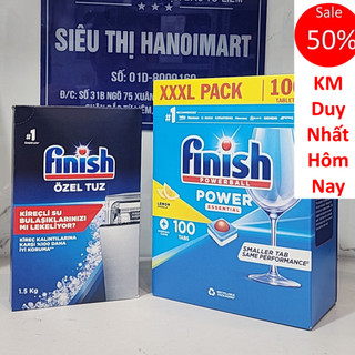 Combo viên rửa bát finish 100 V + muối rửa bát Finish 1.5kg