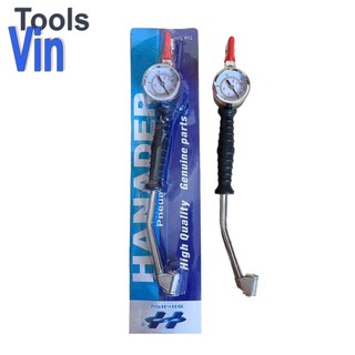 Tay bơm lốp cong, 2 đầu, có đồng hồ Tài Vũ