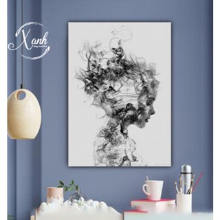 Tranh canvas cô gái cách điệu - Trang trí quán, showroom, nội thất
