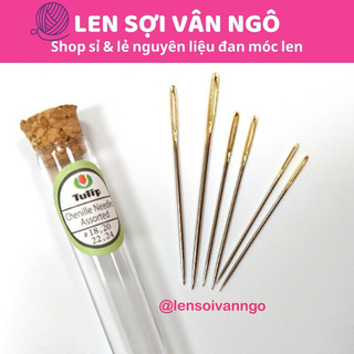 Set kim khâu len Tulip kèm ống thuỷ tinh đựng kim