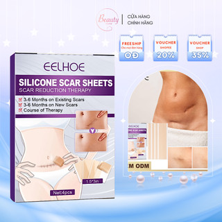 Miếng dán che sẹo che hình xăm, Miếng dán silicone che sẹo chống nước, tệp màu da, dính chắc chắn, Hộp 4 miếng dán sẹo
