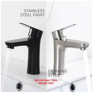 [XẢ CHỐNG VĂNG NƯỚC] Vòi lavabo INOX SUS304 Nóng Lạnh (LA EO) Sentano STN-304 thân đúc tròn vòi rửa mặt nóng lạnh