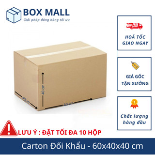 60x40x40 (3 lớp) Thùng carton chuyển nhà, văn phòng  Box Mall thùng giấy đóng hàng size to đựng
