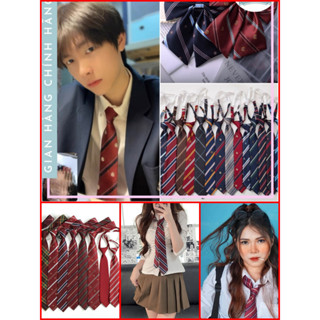 Cà Vạt Đồng Phục Học Sinh JK Cà Vạt tự thắt thắt sẵn Nơ cổ nam nữ Nhật Bản