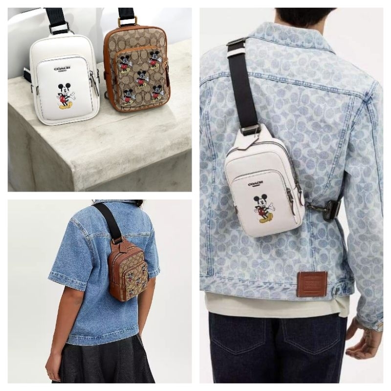 Túi Disney X Coach Track Pack 14 With Mickey Mouse. Mẫu này nam nữ đeo đều đẹp