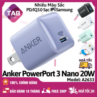 Củ sạc anker powerport 3 nano 20w pd/iq3 đa màu sắc - a2633