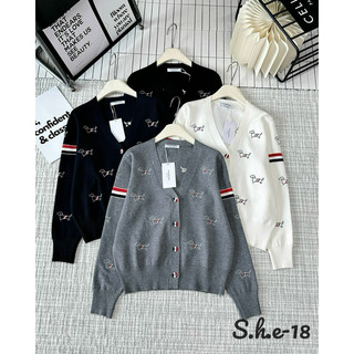Áo cardigan len thom họa tiết nhiều chó mẫu mới hot hit