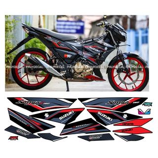 Tem satria f150 đen xám đỏ h08