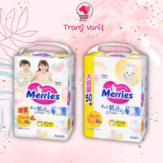 Tã bỉm dán/quần Merries Nội Địa size NB96/S88/M68/L58/XL44