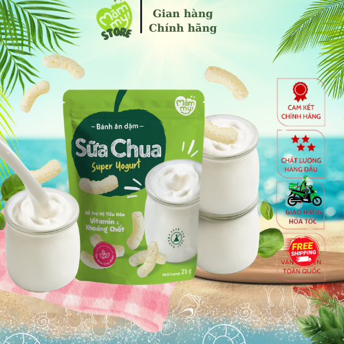 Bánh ăn dặm vị sữa chua nguyên chất Mămmy que ngắn tan trọng miệng tăng cường hệ miễn dịch 25g