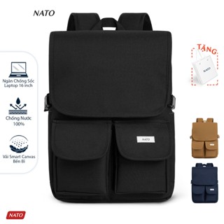 Balo NATO® "Milan - Backpack" Sợi Vải Smart Canvas Cao Cấp Đựng Laptop 16 Inch Nam Nữ Đẹp Đi Học