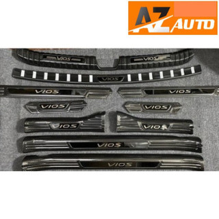 Ốp bậc cửa, nẹp bước chân, Cốp Xe Toyota Vios 2024 - 2019 Vân Carbon Cao Cấp