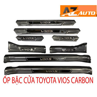 Ốp bậc cửa , Nẹp Bước Chân Toyota Vios 2024 - 2019 Trong, Ngoài Hàng carbon