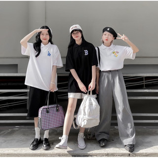 Áo Polo Form Rộng Tay Lỡ Unisex Nam Nữ Mặc Được 100% Cotton Cao Cấp Thoáng Mát Dày Oversize Local Brand, ao Polo