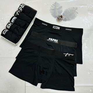 Combo 4 Quần sịp đùi Boxer nam thun lạnh cotton cạp trơn, quần lót nam cao cấp thấm hút mồ hôi PN STORE