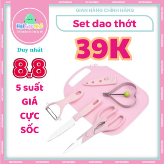 Bộ dao thớt chế biến ăn dặm cho bé 5 chi tiết - Hạt gạo nhỏ