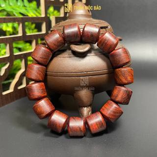 Vòng tay gỗ Sưa Đỏ kiểu Lu Thống già chất tím cỡ 10/12/14mm - Để mộc thơm vân đẹp | Thiên Mộc Bảo
