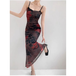 Đầm maxi thun lưới cổ đổ phối ren #821