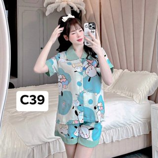 Bộ ngủ nữ dễ thương, bộ pijama nữ mặc nhà chất kate thái áo cộc quần đùi size38-59kg,set đồ ngủ nữ-xuongmaypijamachucanh
