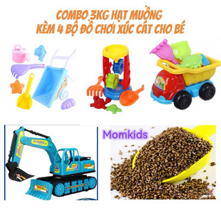 DEAL SỐC Combo 4 bộ đồ chơi xúc cát kèm hạt muồng