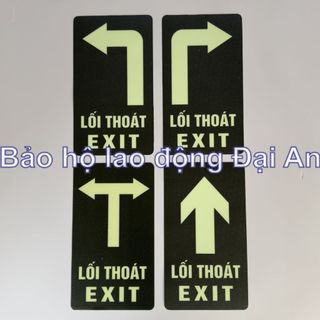 Decal dán chỉ dẫn lối thoát hiểm exit dạ quang (30x17cm)