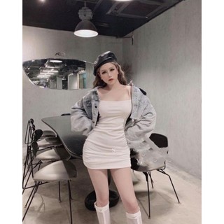 Váy 2 dây ôm body dúm sườn