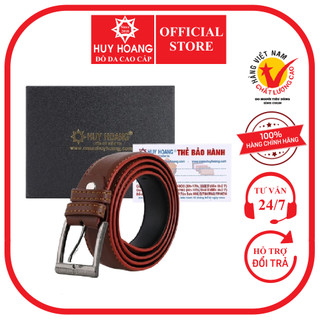 Thắt lưng nữ Huy Hoàng 3 phân may viền màu bò HP5001