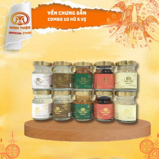 Combo 10 hũ yến chưng sẵn 25% yến - set 10 hũ 5 vị