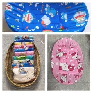 (Nôi Đẹp)-Combo Nôi Tre+ Nệm bọc thun lạnh cao cấp(đủ size)(tặng vòng dâu cho bé)