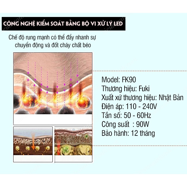 Máy massage bụng FUKI FK90 dòng cao cấp (xanh đen)