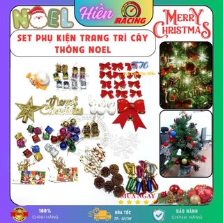 Sét Phụ Kiện Trang Trí Cây Thông Noel Trang Trí Giáng Sinh Gồm Quả Châu, Thiệp Giáng Sinh Và Nhiều Phụ Kiện Khác
