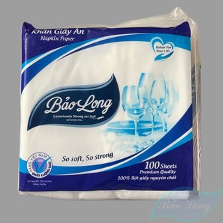 Khăn giấy vuông ăn_ khăn ăn 100 tờ Bảo Long