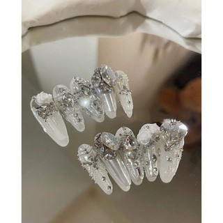 Nailbox thiết màu thạch ,tráng gương bạc gắn đá sang chảnh , mã 80