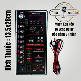 Mạch Loa Kéo Bluetooth T6 Công Suất 60w 13.5x28cm