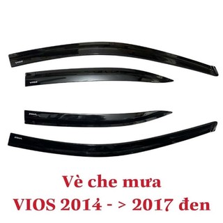Bộ vè che mưa đen toyota vios 2014-2017.