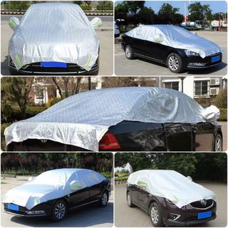 Bạt trùm nửa xe ô tô tráng bạc cách nhiệt cao cấp trùm kín capo, có phản quang- bạt phủ nửa xe ô tô, xe hơi.